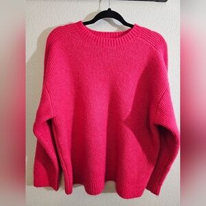 Zara Vibrant Pink Crew Neck Sweater